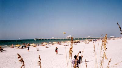 Clearwater Beach with Pier in the background